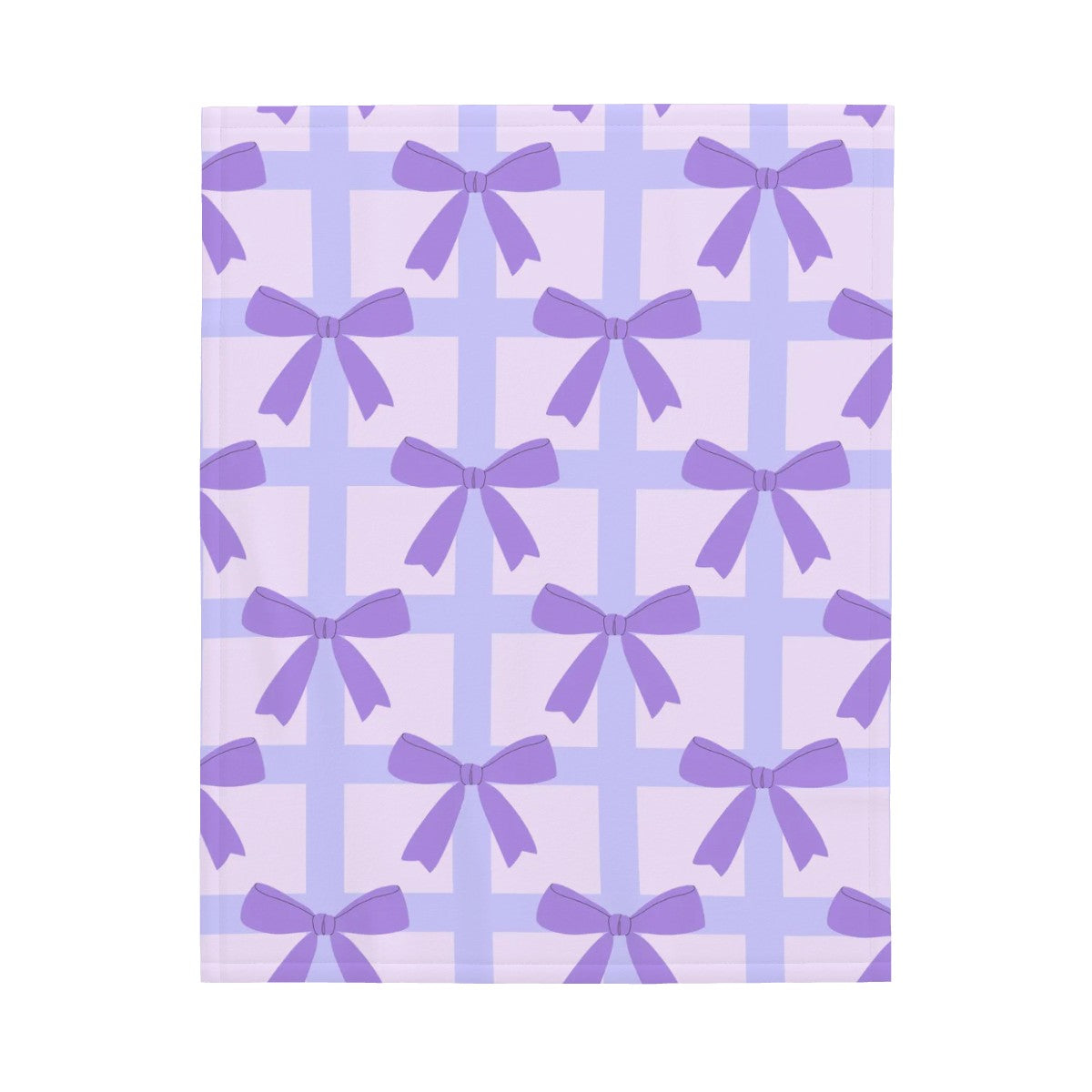 Large Baby Blanket Purple Bow