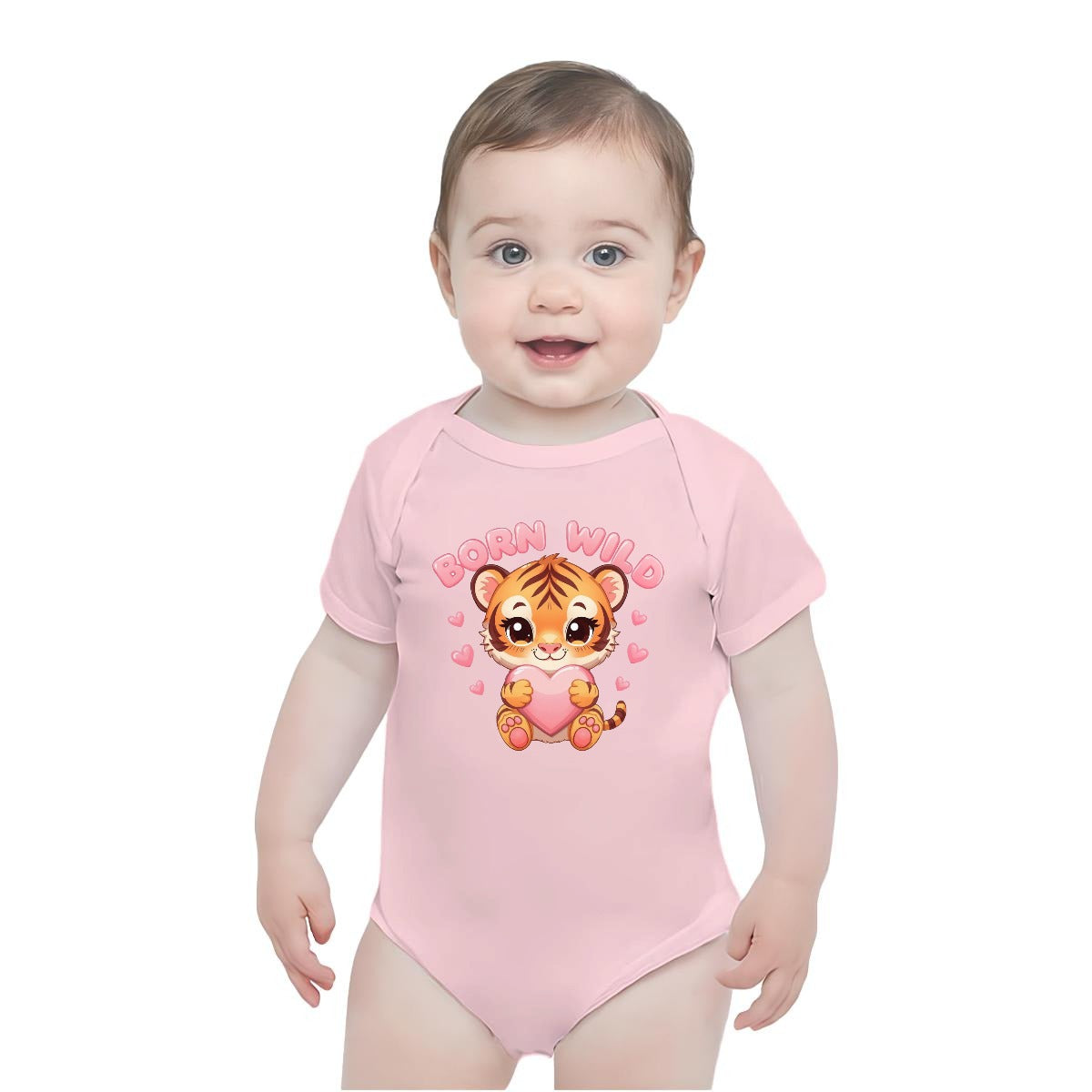 Baby Short-Sleeve Onesie Printed in USA| 190GSM Front DTF