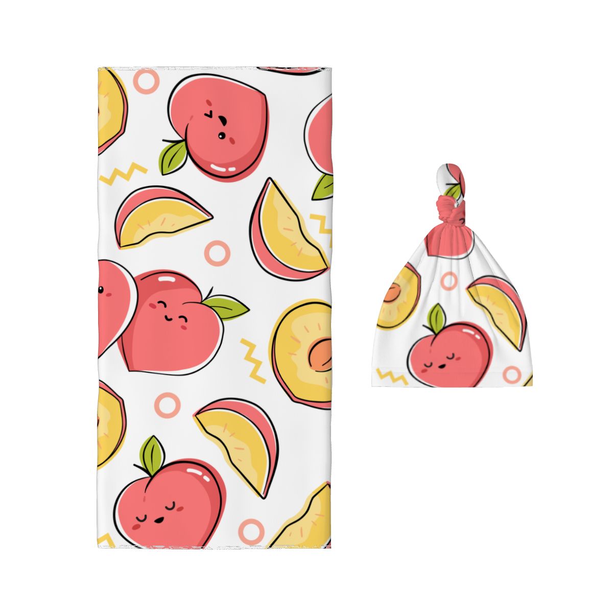 Baby Swaddle Blanket & Beanie Hat Set