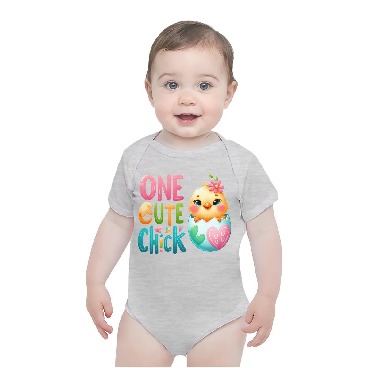 Baby Short-Sleeve Onesie Printed in USA| 190GSM Front DTF