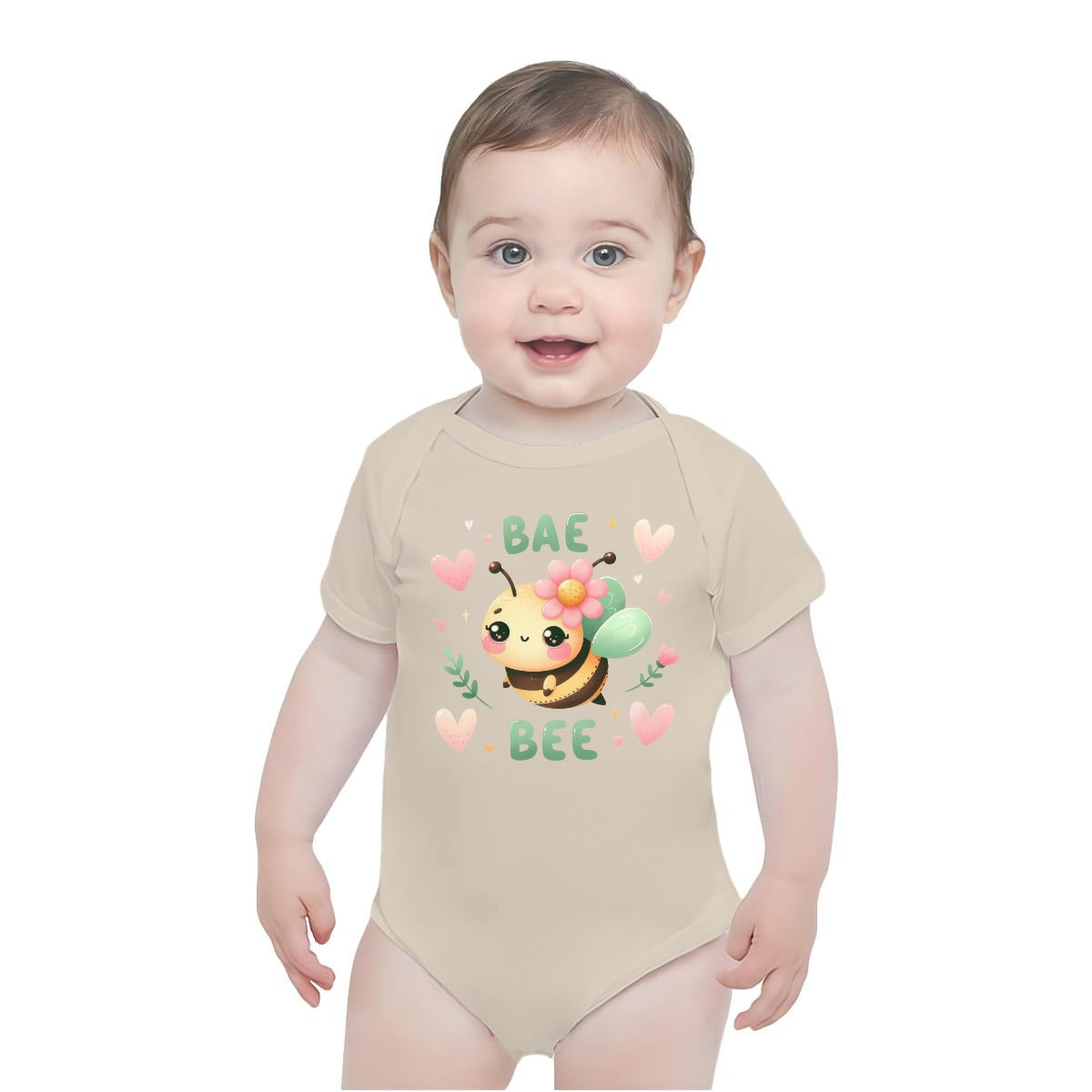 Baby Short-Sleeve Onesie Printed in USA| 190GSM Front DTF