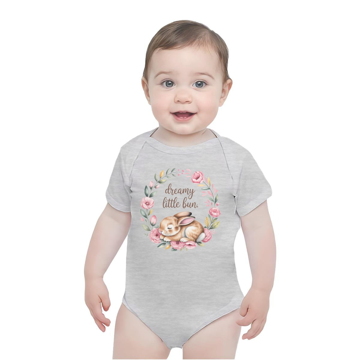 Baby Short-Sleeve Onesie Printed in USA| 190GSM Front DTF