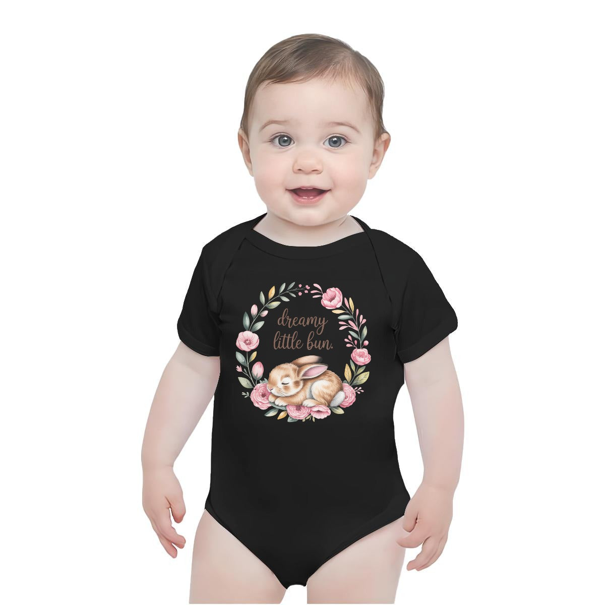 Baby Short-Sleeve Onesie Printed in USA| 190GSM Front DTF