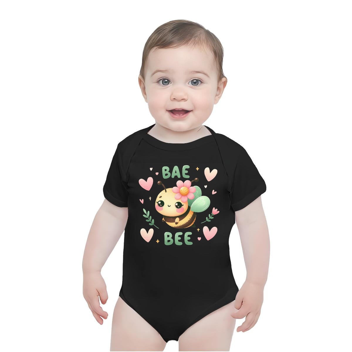 Baby Short-Sleeve Onesie Printed in USA| 190GSM Front DTF