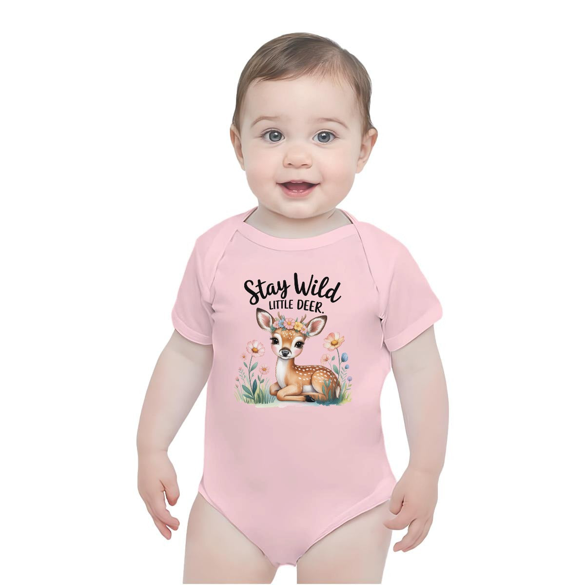 Baby Short-Sleeve Onesie Printed in USA| 190GSM Front DTF