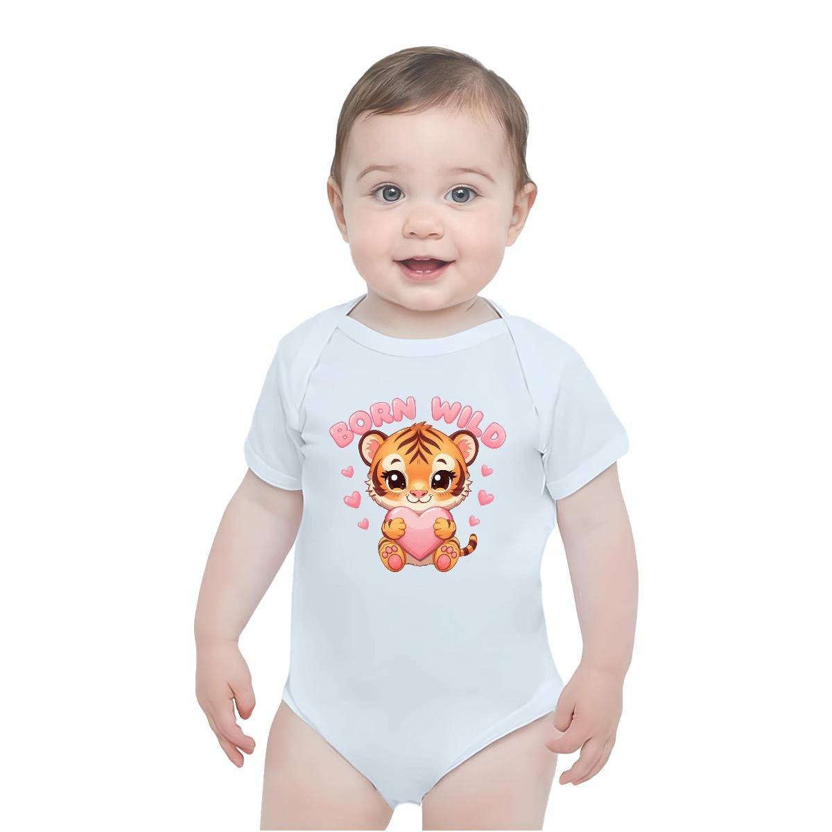 Baby Short-Sleeve Onesie Printed in USA| 190GSM Front DTF
