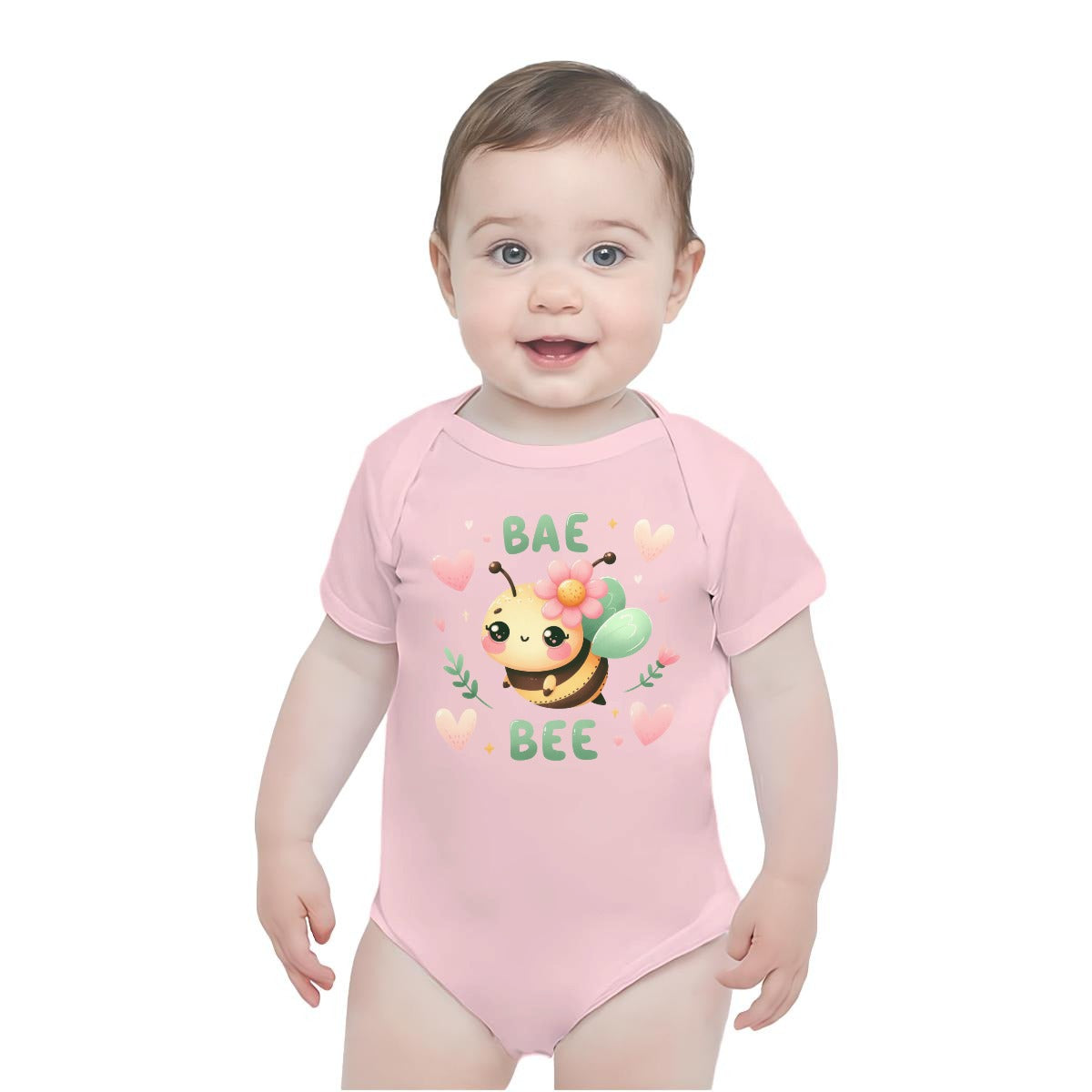 Baby Short-Sleeve Onesie Printed in USA| 190GSM Front DTF